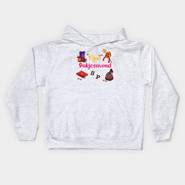 Fijne Pakjesavond Kids Hoodie by TheMaskedTooner